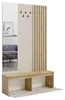 Garderoben Set in Eiche mit Beige, Lamellen-Design, Produktbild-Vorschau 6