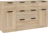 vidaXL 3-tlg. Sideboard-Set Sonoma-Eiche Holzwerkstoff Produktbild-Vorschau 2