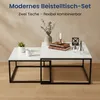 Table basse 2pcs carrée blanche en bois, table de salon, Voir les images du produit 7