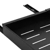 A close-up view of a black telescopic drawer with ventilation slots. Podgląd zdjęcia produktu
