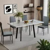 tavolo da pranzo allungabile Vicco Tisko Bianco/nero 160 x Anteprima dell’immagine prodotto 1