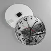 Wanduhr - Rund - Glasuhr - Schwarzweiß Paris Balkon - Produktbild-Vorschau 2