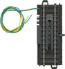 A model railway track piece with wires attached. Produktbild-Vorschau