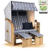 Strandkorb Ostsee 2-Sitzer 120cm breit in Weiß Beige Blau Produktbild-Vorschau 1