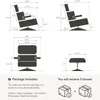 Drehbarer Relaxsessel mit Hocker, schwarzes Kunstleder, Produktbild-Vorschau 2