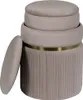 Hocker Zora 300 2er-Set Taupe / Gold Produktbild-Vorschau 3