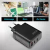 Collage showing a USB-C charger in different settings: travel, office, and home. Produktbild-Vorschau