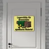 A metal sign is attached to a white door. Produktbild-Vorschau