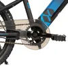 A close-up view of the crankset, chain, and pedal of an electric bicycle. Produktbild-Vorschau