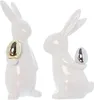 2x Osterhase "Classical" aus Porzellan, weiß mit Osterei in Produktbild-Vorschau 2