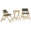 3-tlg. Bistro-Set Klappbar mit Kissen Bambus Produktbild-Vorschau 1