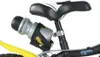 A close-up view of a child's bicycle seat and a water bottle holder with a water bottle attached. Náhľad obrázku produktu
