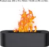 A black, modern-looking aroma diffuser with flames coming out of it. Podgląd zdjęcia produktu