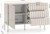 A technical drawing of a sideboard with dimensions. Produktbild-Vorschau