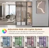 OKWISH Armoire avec 3 Portes Vitrées, 1 Tiroir et Éclairage Voir les images du produit 5