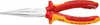 A pair of insulated long-nose pliers with red and yellow handles against a white background. Anteprima dell’immagine prodotto