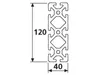 Länge 1960mm - Aluminiumprofil 40x120S I-Typ Nut 8 Produktbild-Vorschau 2