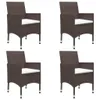 vidaXL 5-tlg. Garten-Essgruppe Braun Poly Rattan und Glas Produktbild-Vorschau 4