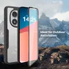 A phone case and screen protector are displayed in front of a mountainous landscape. Produktbild-Vorschau