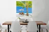 MuchoWow® Poster Palme - Strandkorb - Sonnenschirm 75x75 cm Produktbild-Vorschau 2