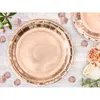 6 piatti di carta rotondi in oro rosa, lucidi, 23cm Anteprima dell’immagine prodotto 4
