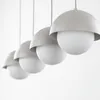 Hängelampe Glas Metall G9 H: max. 120 cm Beige Weiß Produktbild-Vorschau 2