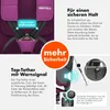 Collage of images and text highlighting features of a car seat. Produktbild-Vorschau