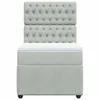 vidaXL Boxspringbett mit Matratze Hellgrau 100x200 cm Samt Produktbild-Vorschau 4