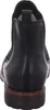 The back view of a black Chelsea boot with a brown sole. Produktbild-Vorschau