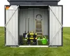 An open metal shed filled with gardening tools and a ladder, set against a grassy background. Anteprima dell’immagine prodotto