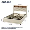 okwish 140×200 Polsterbett mit LED-Beleuchtung und USB, Produktbild-Vorschau 8