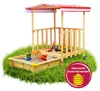 Coemo Spielhaus mit Sandkasten Sonnendach Spiel-Veranda Produktbild-Vorschau 1