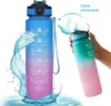 Wasserflasche mit Messbecher und Strohhalm 1l ombre blau Produktbild-Vorschau 1