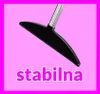 A close-up of a black ironing board attachment with a silver handle, set against a pink background with text. Podgląd zdjęcia produktu