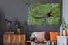 MuchoWow® Wandteppich Wandbehang Pfau - Fliegen - Wald - Produktbild-Vorschau 5