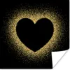 MuchoWow® Poster Goldenes Herz auf schwarzem Hintergrund Produktbild-Vorschau 1