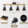 ZMH Deckenstrahler 4 Flammig Schwarz Deckenlampe Vintage Produktbild-Vorschau 2