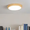 LED Deckenlampe rund Ø 22,5 cm Holz (Kiefer) Weiß 4400 K Produktbild-Vorschau 1