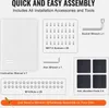 An infographic showing the assembly components and tools for a washing machine stand. Voir les images du produit