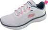 A single white SKECHERS Flex Appeal 5.0 shoe with pink accents is shown against a white background. Podgląd zdjęcia produktu