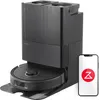 A robotic vacuum cleaner with its charging and self-cleaning dock, along with a smartphone showing an app icon. Náhľad obrázku produktu