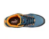 A top-down view of a blue Puma safety shoe with orange accents. Náhľad obrázku produktu