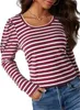ASKSA Damen T-Shirt Rundhals Langarmshirt Puffaermel Produktbild-Vorschau 3