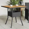 vidaXL Gartentisch mit Holzplatte Schwarz 80x80x75 cm Poly Produktbild-Vorschau 2