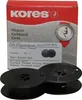 A product box for Kores typewriter ribbons, with two spools of ribbon in the foreground. Produktbild-Vorschau
