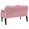 A pink velvet sofa viewed from the back, with black legs. Náhľad obrázku produktu