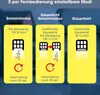 Diagrams illustrating different modes of a solar spotlight with motion sensor. Produktbild-Vorschau