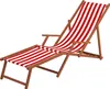 Liegestuhl rot-weiß Gartenliege Sonnenliege Deckchair Buche Produktbild-Vorschau 1