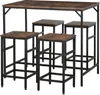 HOMCOM Bartisch-Set Stehtisch mit 4 Barhockern 5-teiliges Produktbild-Vorschau 10