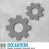 Two grey gears are shown on a textured grey background. Below the gears is a blue banner with text. Anteprima dell’immagine prodotto